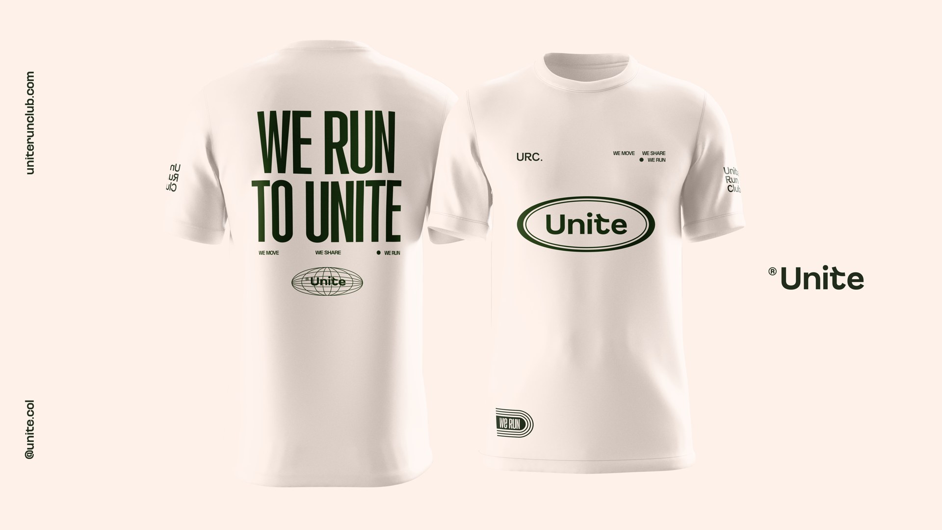 Camiseta UNITE Running Club: frente y espalda